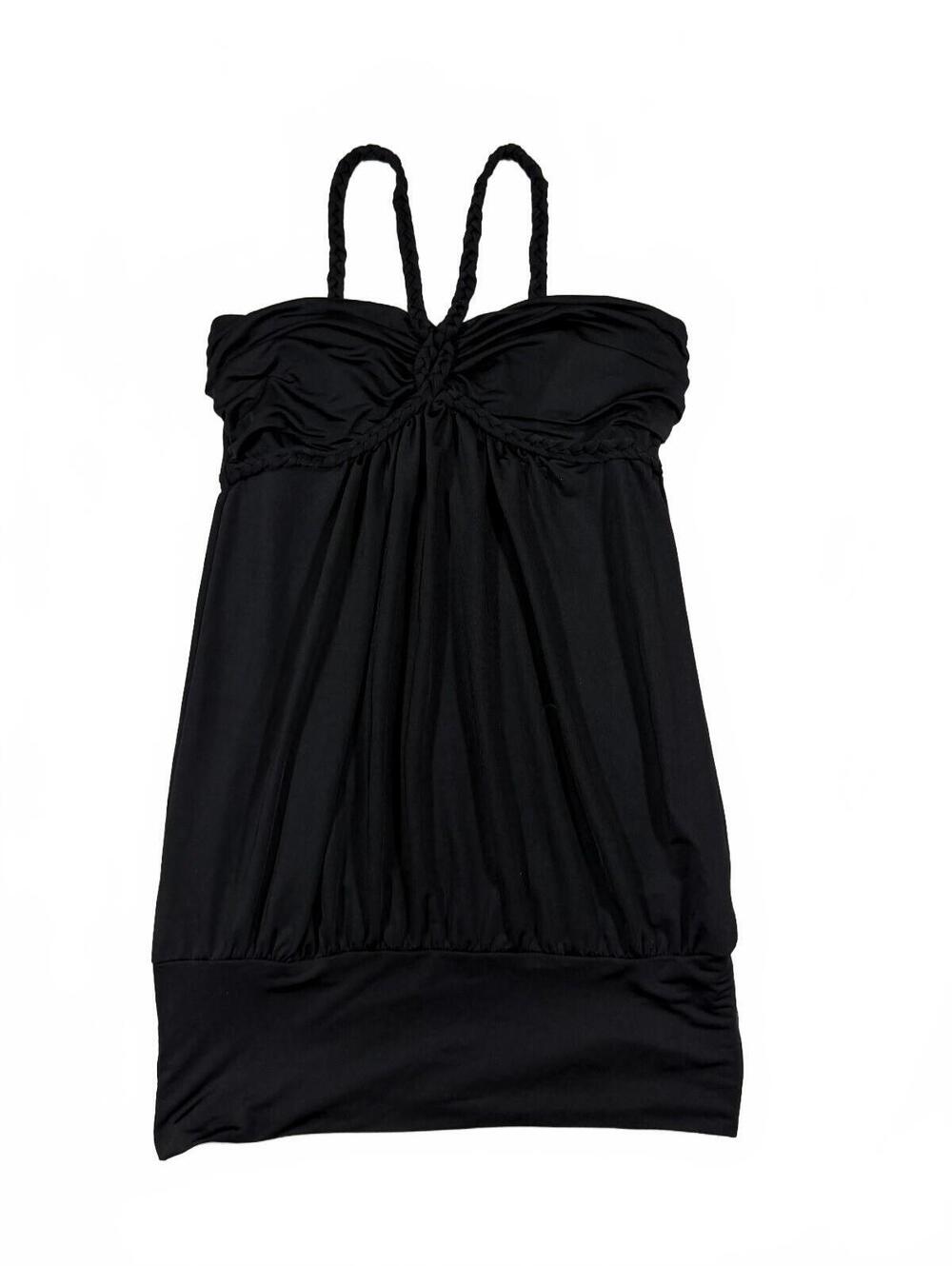 Y2K Dollz Brand Black Strappy Mini Bubble Dress M